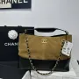 Chanel AS5634 Small Shopping Bag Suede Calfskin Shiny Lambskin Beige & Black