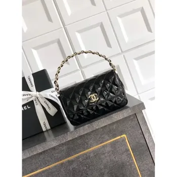 Chanel Evening with Handle Bag Patent leather AS6675 Black