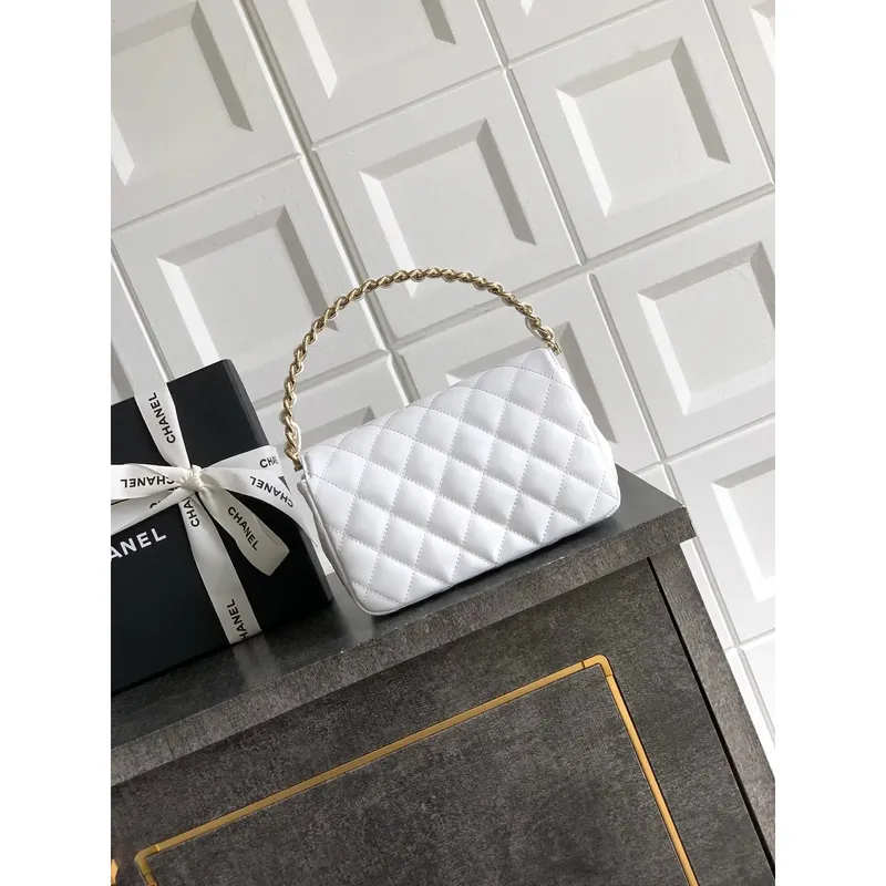 Chanel Evening with Handle Bag Patent leather AS6675 White