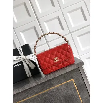 Chanel Evening with Handle Bag Patent leather AS6675 Red