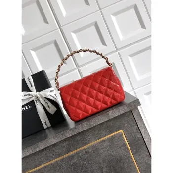 Chanel Evening with Handle Bag Patent leather AS6675 Red