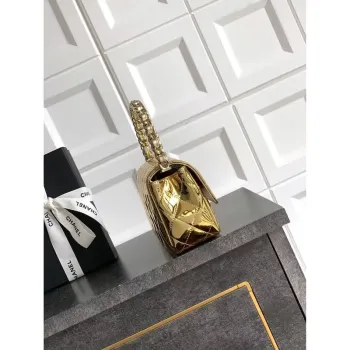 Chanel Evening with Handle Bag Patent leather AS6675 Gold