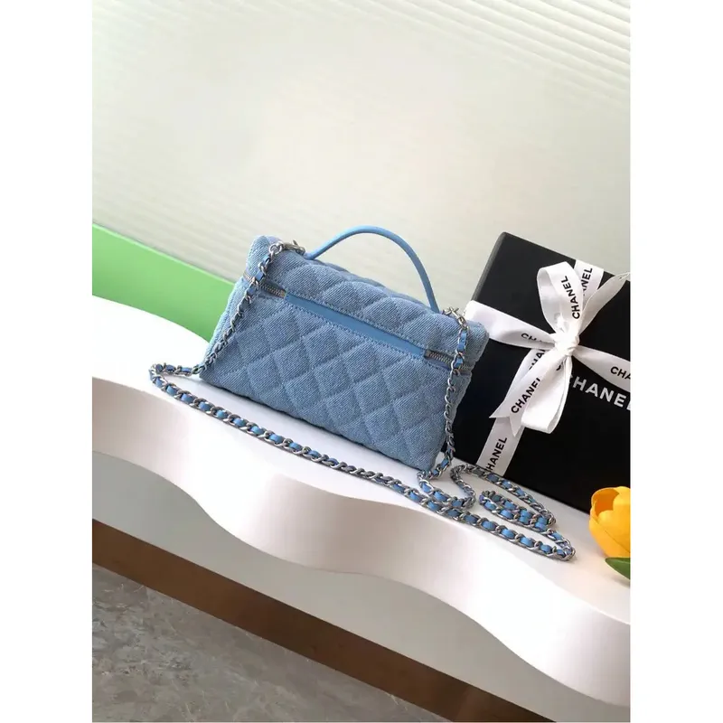 Chanel 25C Vanity with Chain Denim Blue AP4407 Bag