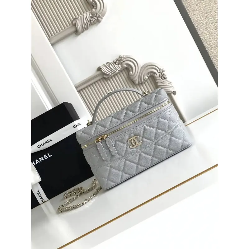 Chanel 25C Vanity with Chain Grained Calfskin AP4407 Gray