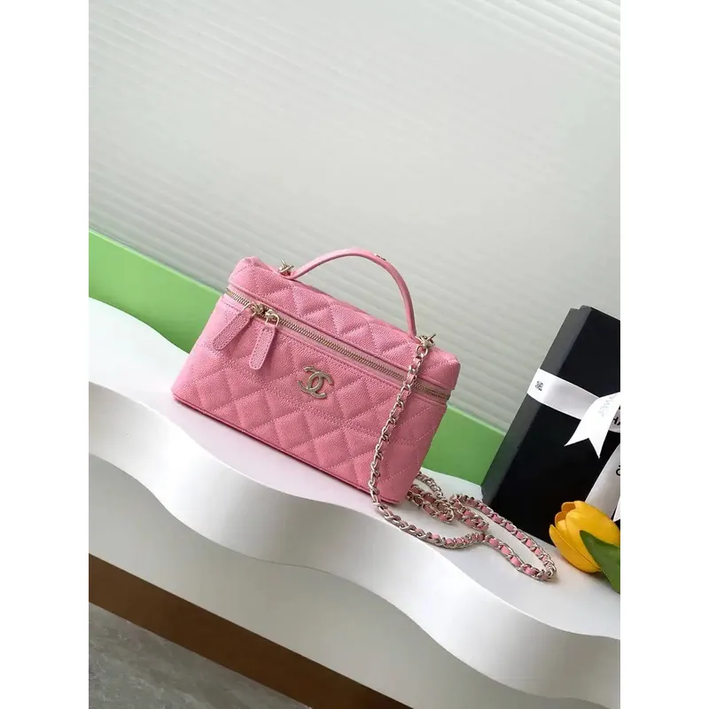 Chanel 25C Vanity with Chain Grained Calfskin AP4407 Pink