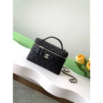 Chanel 25C Vanity with Chain Grained Calfskin AP4407 Black