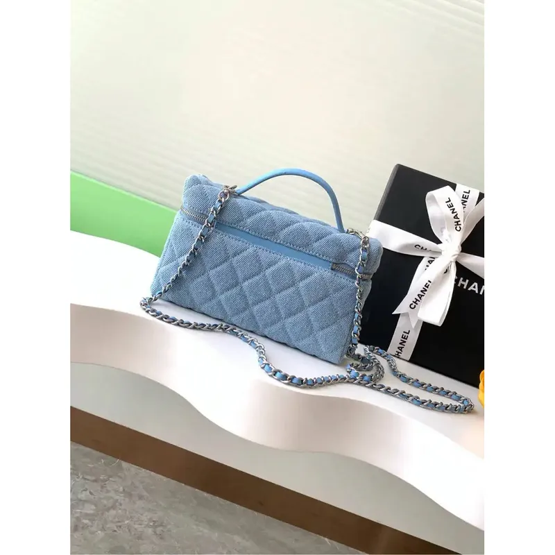 Chanel AP4407 Vanity with Chain Denim Blue Bag