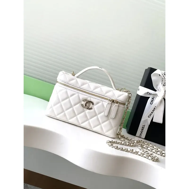 Chanel AP4407 Vanity with Chain Lambskin White