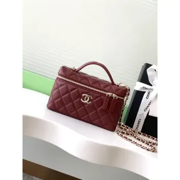 Chanel AP4407 Vanity with Chain Lambskin Wine Red