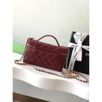 Chanel AP4407 Vanity with Chain Lambskin Wine Red