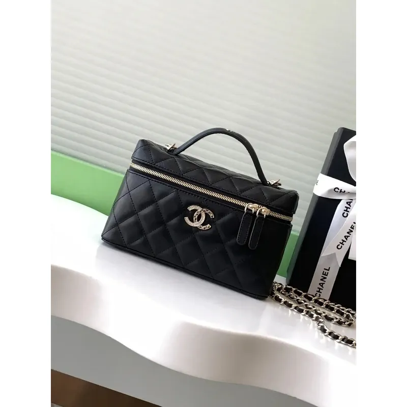 Chanel AP4407 Vanity with Chain Lambskin Black