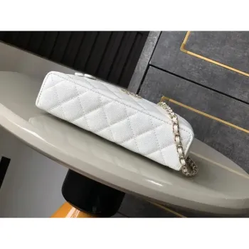 Chanel AP4407 Vanity with Chain Grained Calfskin White