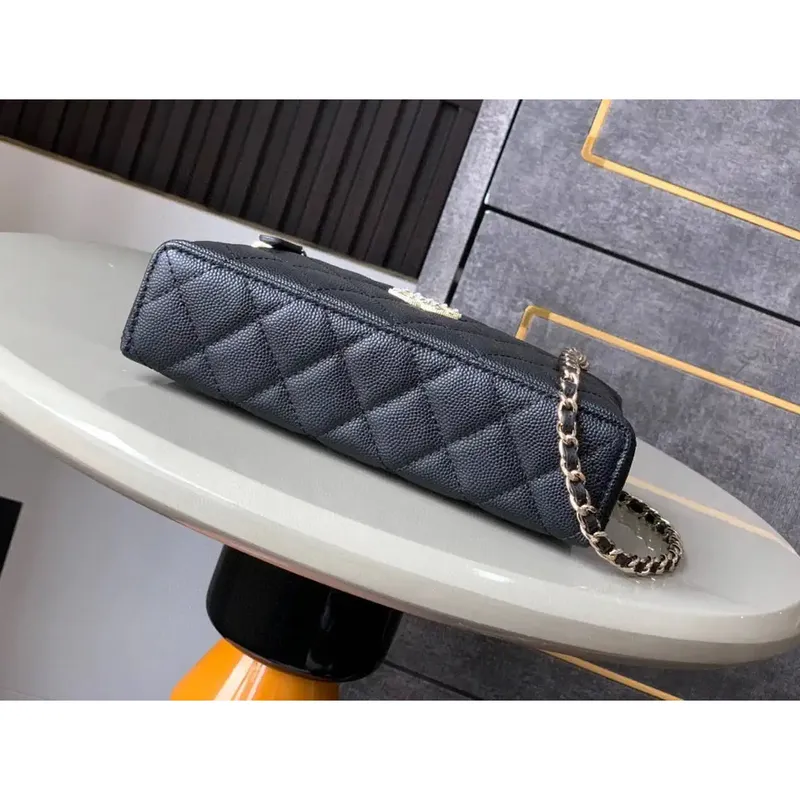 Chanel AP4407 Vanity with Chain Grained Calfskin Black