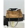 Chanel AS5657 Shopping Bag Suede Calfskin Shiny Lambskin Beige & Black