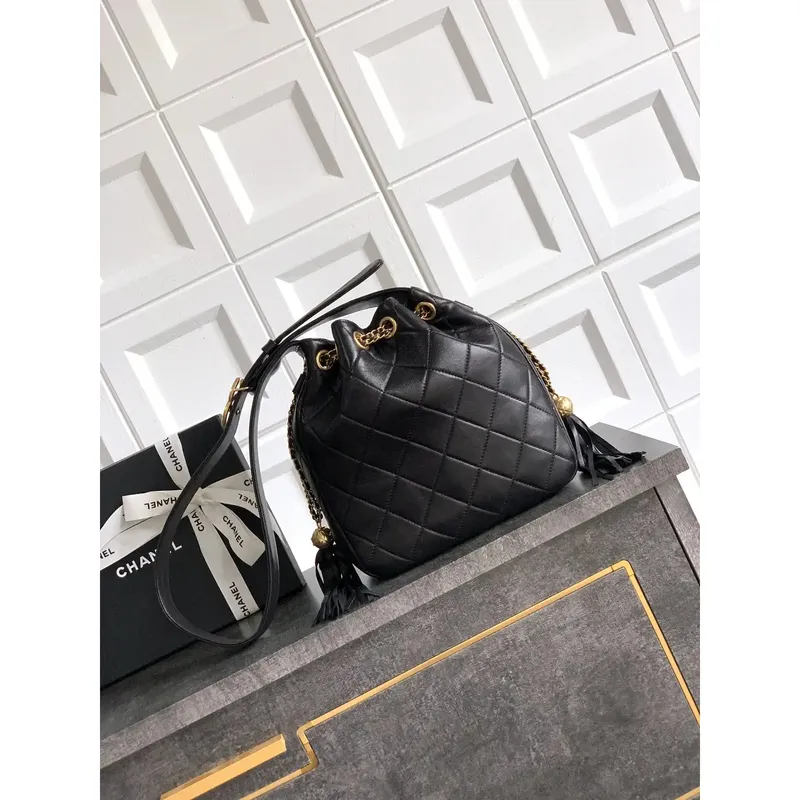 Chanel A66920 Bucket bag Black Lambskin