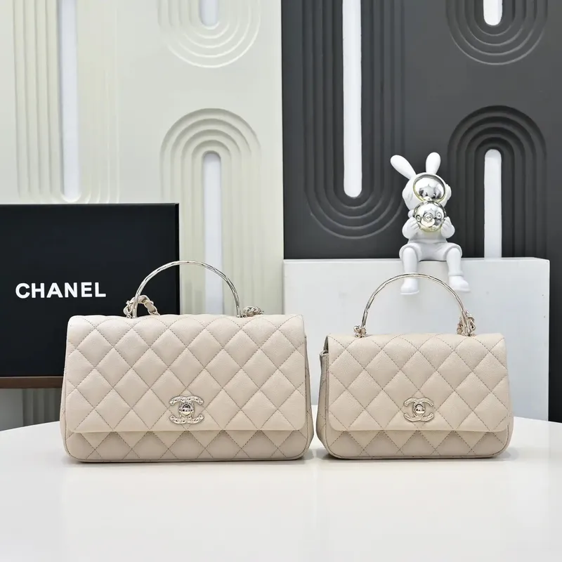 Chanel Crush Handle box Bag Calfskin AS4591 Apricot