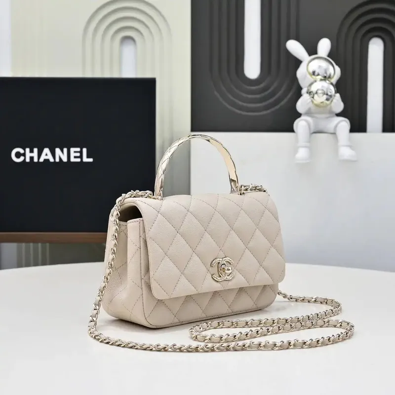 Chanel Crush Handle box Bag Calfskin AS4591 Apricot