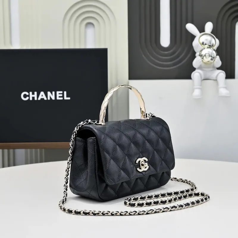 Chanel Crush Handle box Bag Calfskin AS4591 Black