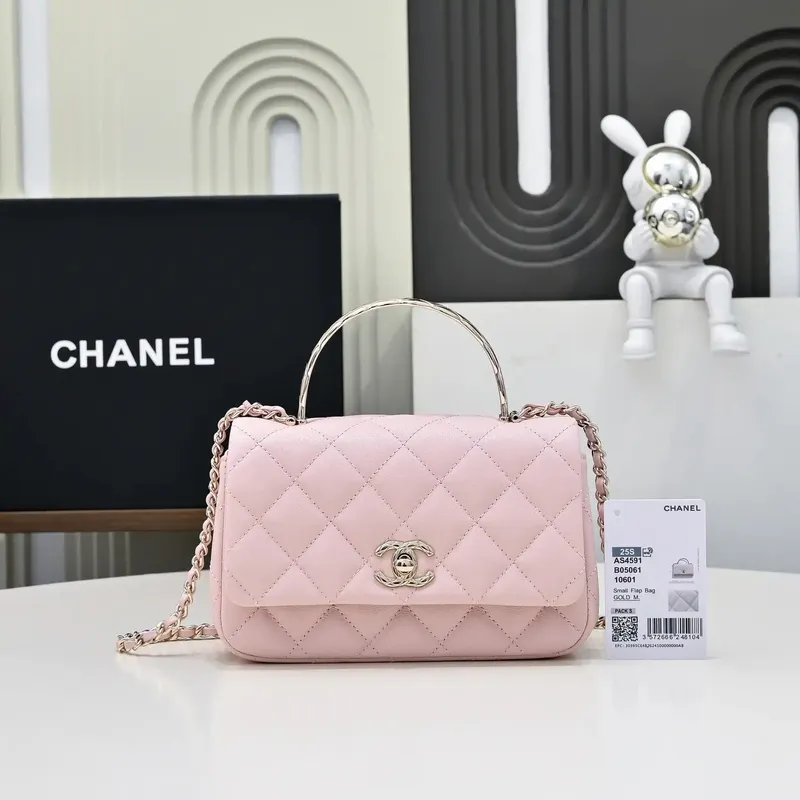 Chanel Crush Handle box Bag Calfskin AS4591 Pink