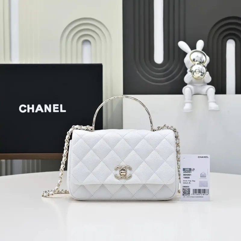 Chanel Crush Handle box Bag Calfskin AS4591 White