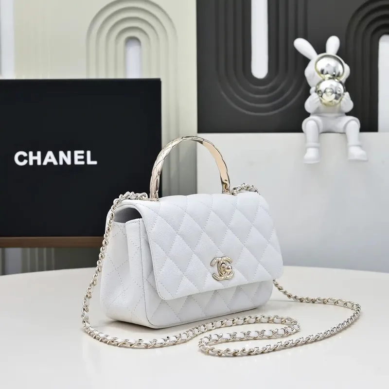 Chanel Crush Handle box Bag Calfskin AS4591 White