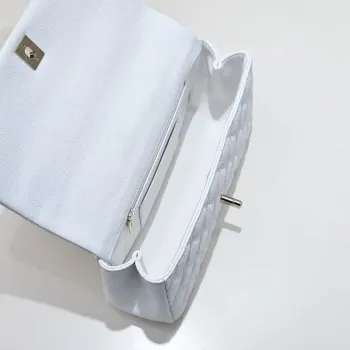 Chanel Crush Handle box Bag Calfskin AS5554 White