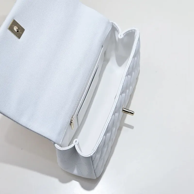 Chanel Crush Handle box Bag Calfskin AS5554 White