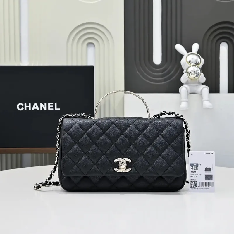 Chanel Crush Handle box Bag Calfskin AS5554 Black