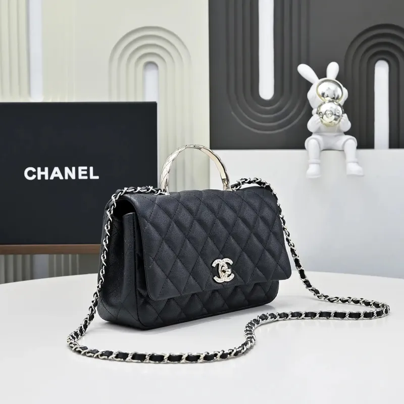 Chanel Crush Handle box Bag Calfskin AS5554 Black