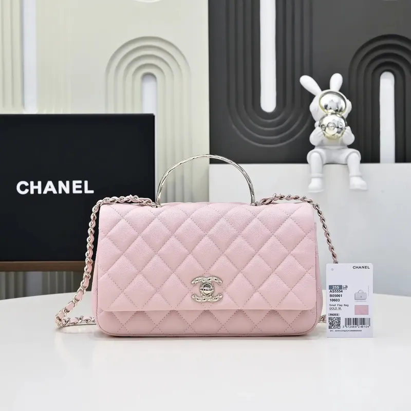 Chanel Crush Handle box Bag Calfskin AS5554 Pink