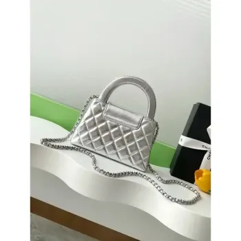 Chanel 25C AS4416 Mini Shopping Bag shiny Calfskin Silver