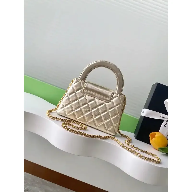 Chanel 25C AS4416 Mini Shopping Bag shiny Calfskin Gold