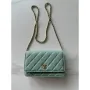 Chanel AP4241 Classic Wallet On Chain Grained Shiny Calfskin Light Blue