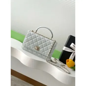 Chanel AP4323 Wallet On Chain Lambskin Diamanté Gold Light Blue