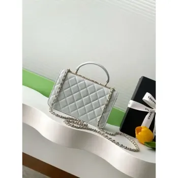 Chanel AP4323 Wallet On Chain Lambskin Diamanté Gold Light Blue