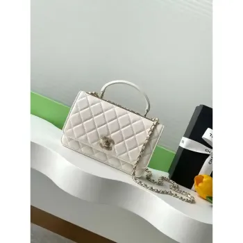 Chanel AP4323 Wallet On Chain Lambskin Diamanté Gold White