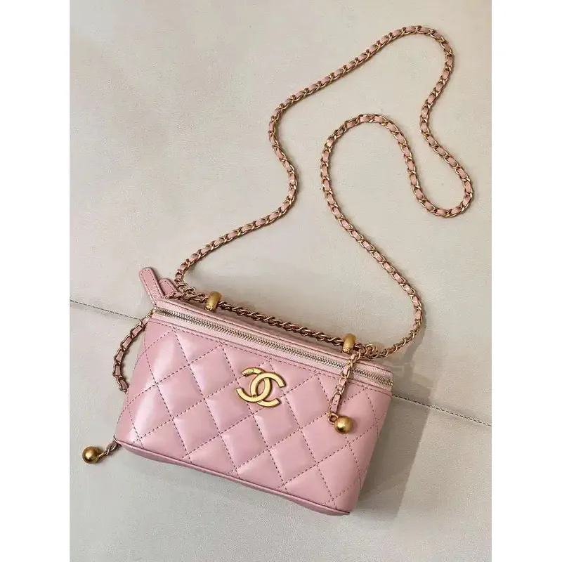 Chanel AP3651 Vanity with Chain Bag Pink Lambskin