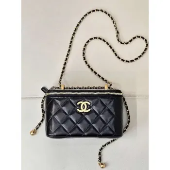 Chanel AP3651 Vanity with Chain Bag Black Lambskin