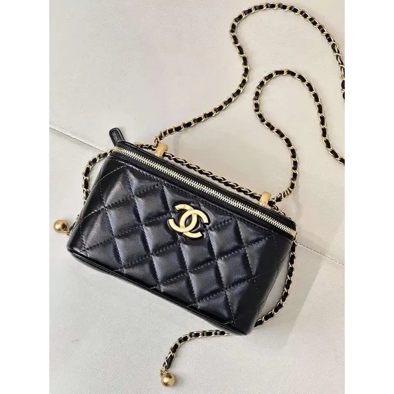 Chanel AP3651 Vanity with Chain Bag Black Lambskin