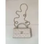 Chanel AP3238 Phone Holder with Chain Grained Shiny Calfskin Apricot