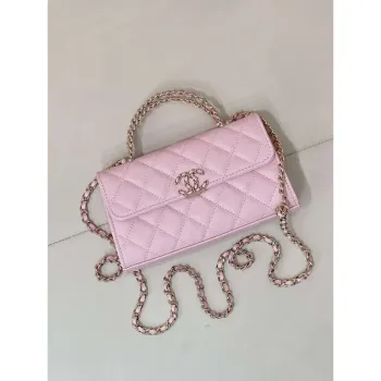 Chanel AP3238 Flap Chain Bag Pink Lambskin Gold With Handle Bag