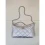 Chanel 25SS AS5528 Hobo Handbag in Lambskin Silver