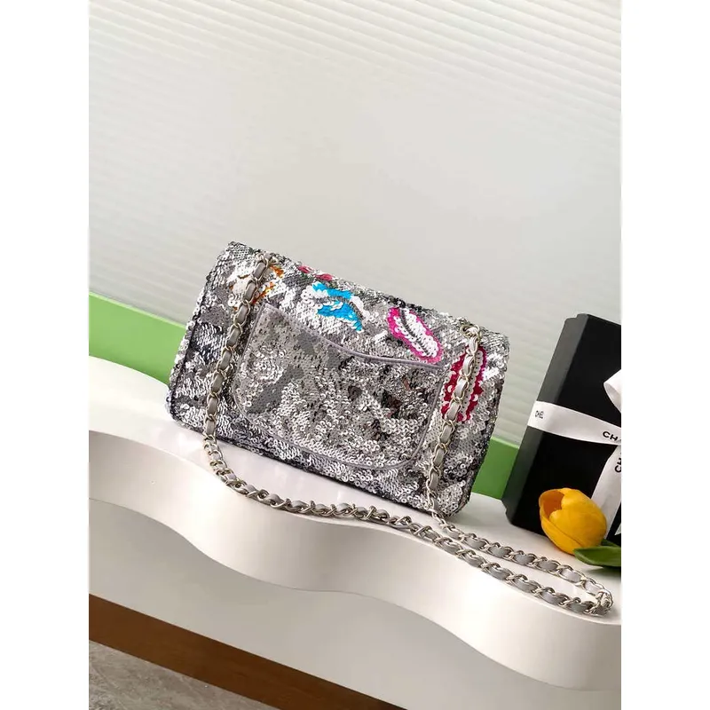 Chanel A01112 Flap Classic 11.12 Handbag Colorful sequin beads