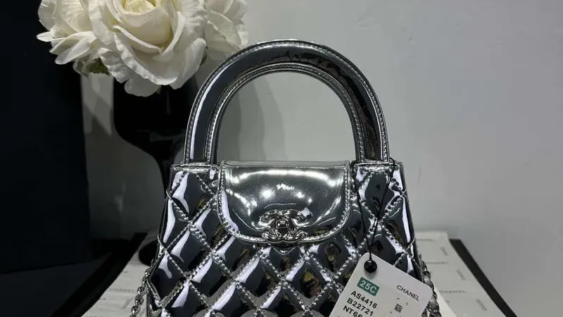 [Christmas Special] Chanel 25A AS4416 Mini Shopping Bag — Silver Calfskin Gift