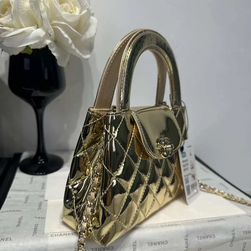Chanel 25A AS4416 Mini Shopping Bag Mirror Calfskin Gold