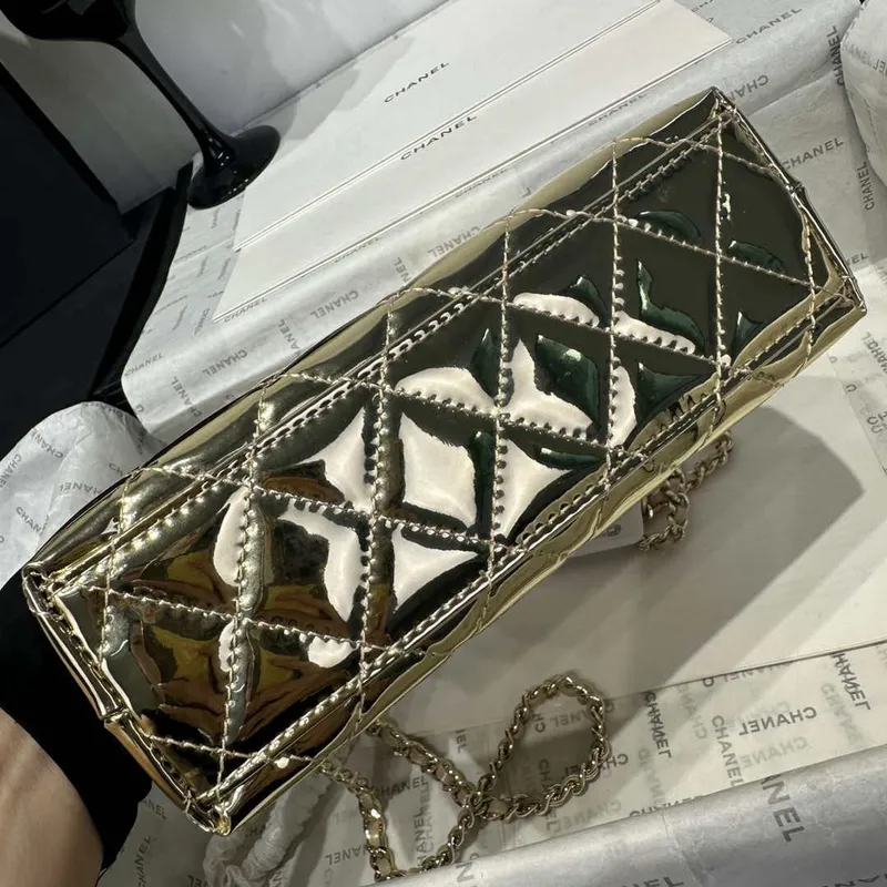Chanel 25A AS4416 Mini Shopping Bag Mirror Calfskin Gold