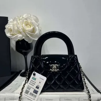 Chanel 25A AS4416 Mini Shopping Bag Mirror Calfskin Black