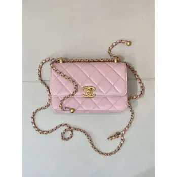 Chanel AS2615 Woc Wallet on Chain Calfskin Bag Light Pink