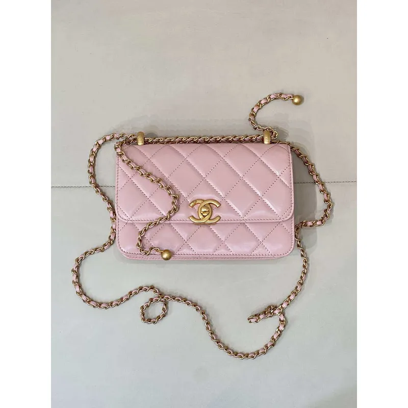 Chanel AS2615 Woc Wallet on Chain Calfskin Bag Light Pink