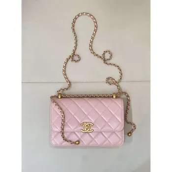 Chanel AS2649 Woc Wallet on Chain Calfskin Bag Pink